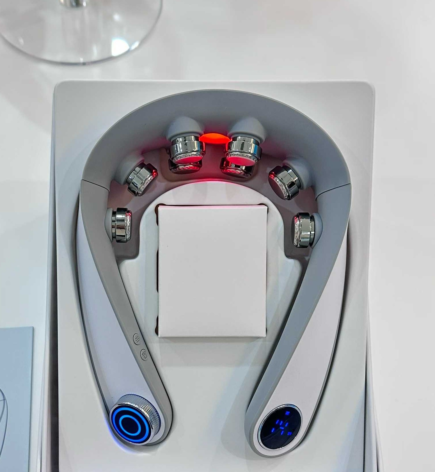 F50 sample positioned in its packaging insert