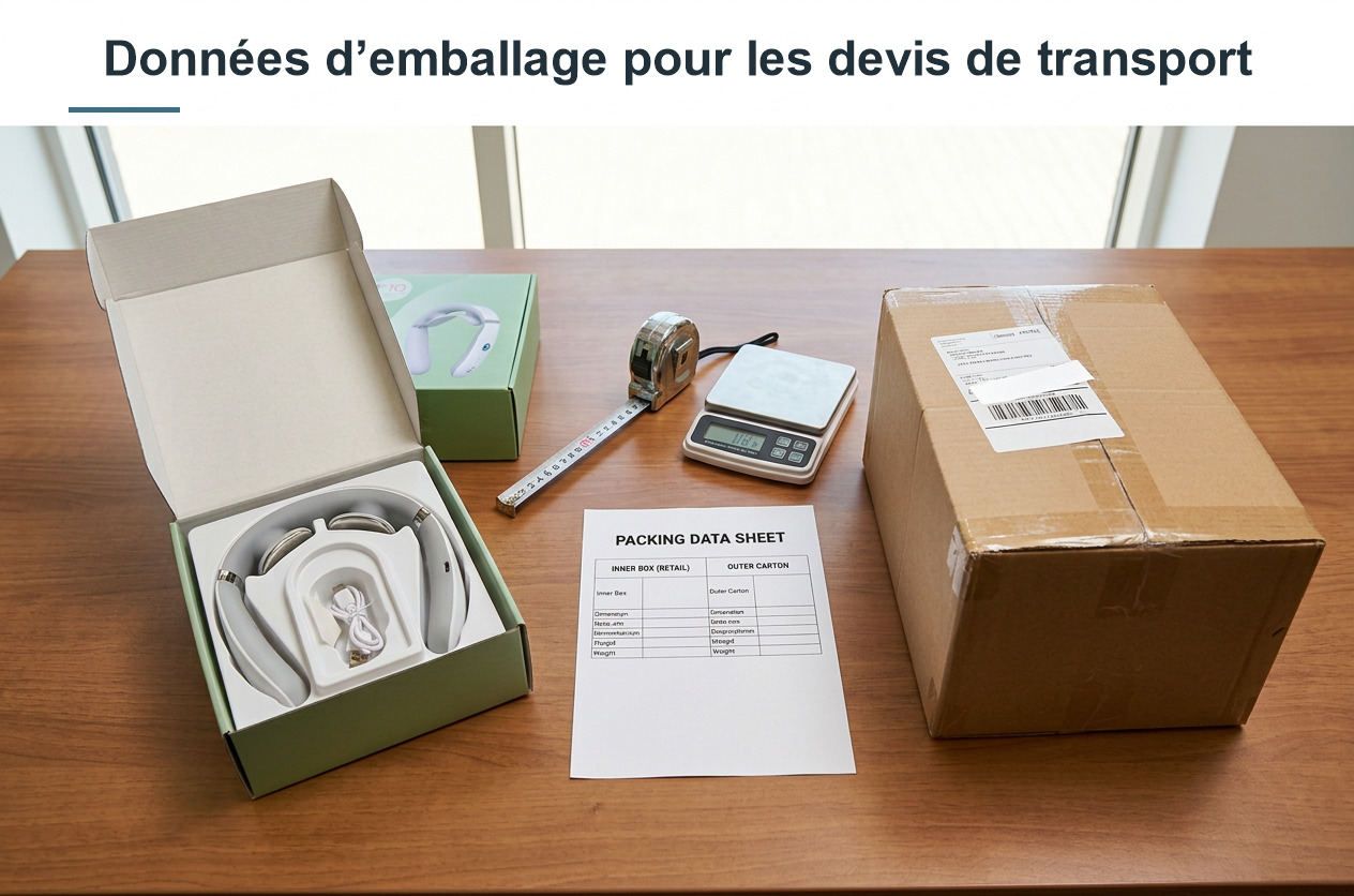 Données d’emballage pour les devis de transport