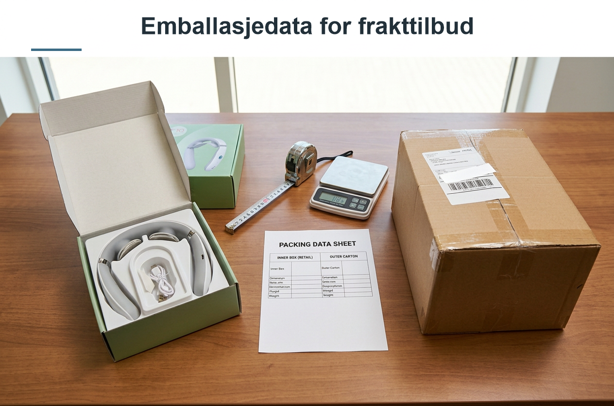 Emballasjedata for frakttilbud